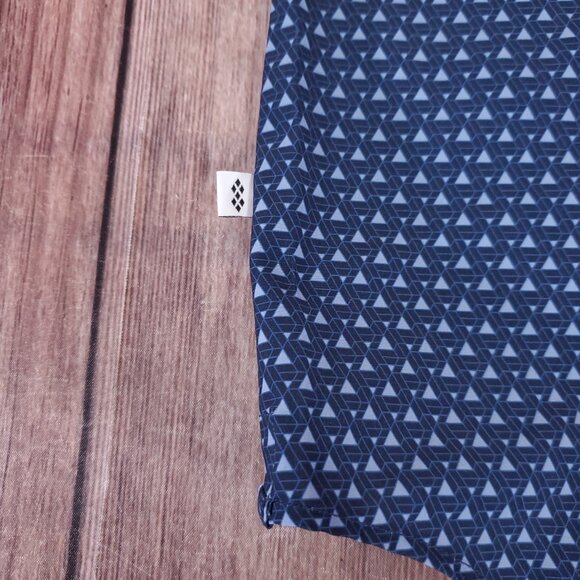 7 Diamonds Mens Large 4 Way Stretch Kyro Short Sleeve Shirt Geometric Triangle - Picture 10 of 16